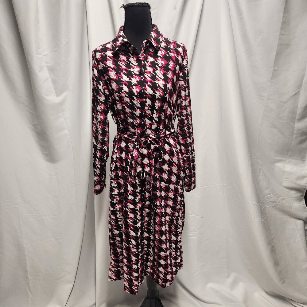 The Limited Pink & Black Abstract Print Shirt Dress – Size Small